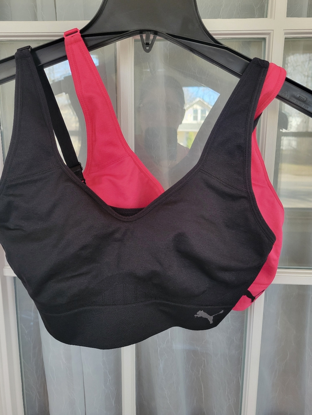 2 Pack Puma Black and Hot Pink Racerback Sports Bras Size  Lot